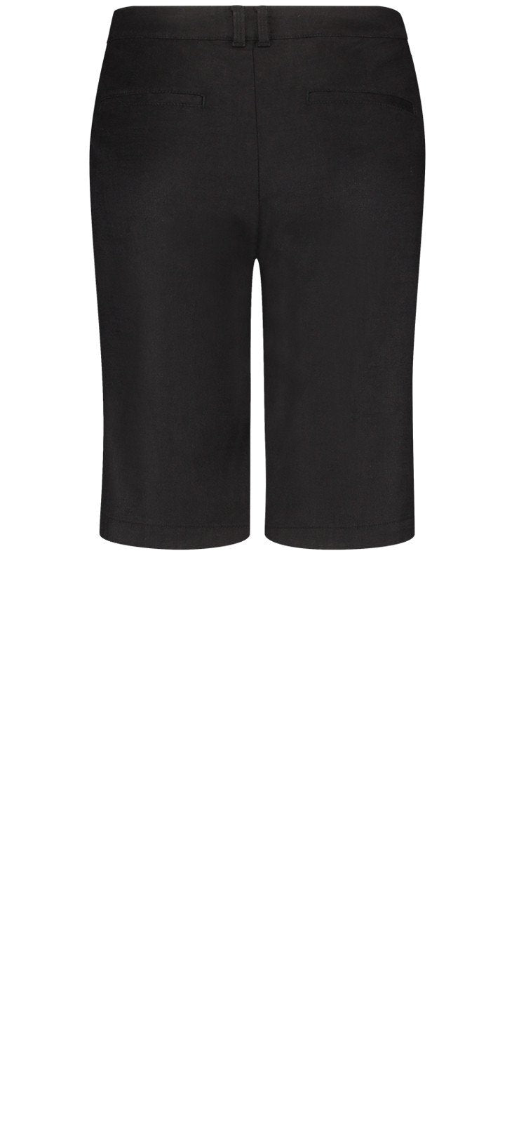 Relaxed Bermuda Short Zwart Stretch Linnen | Black