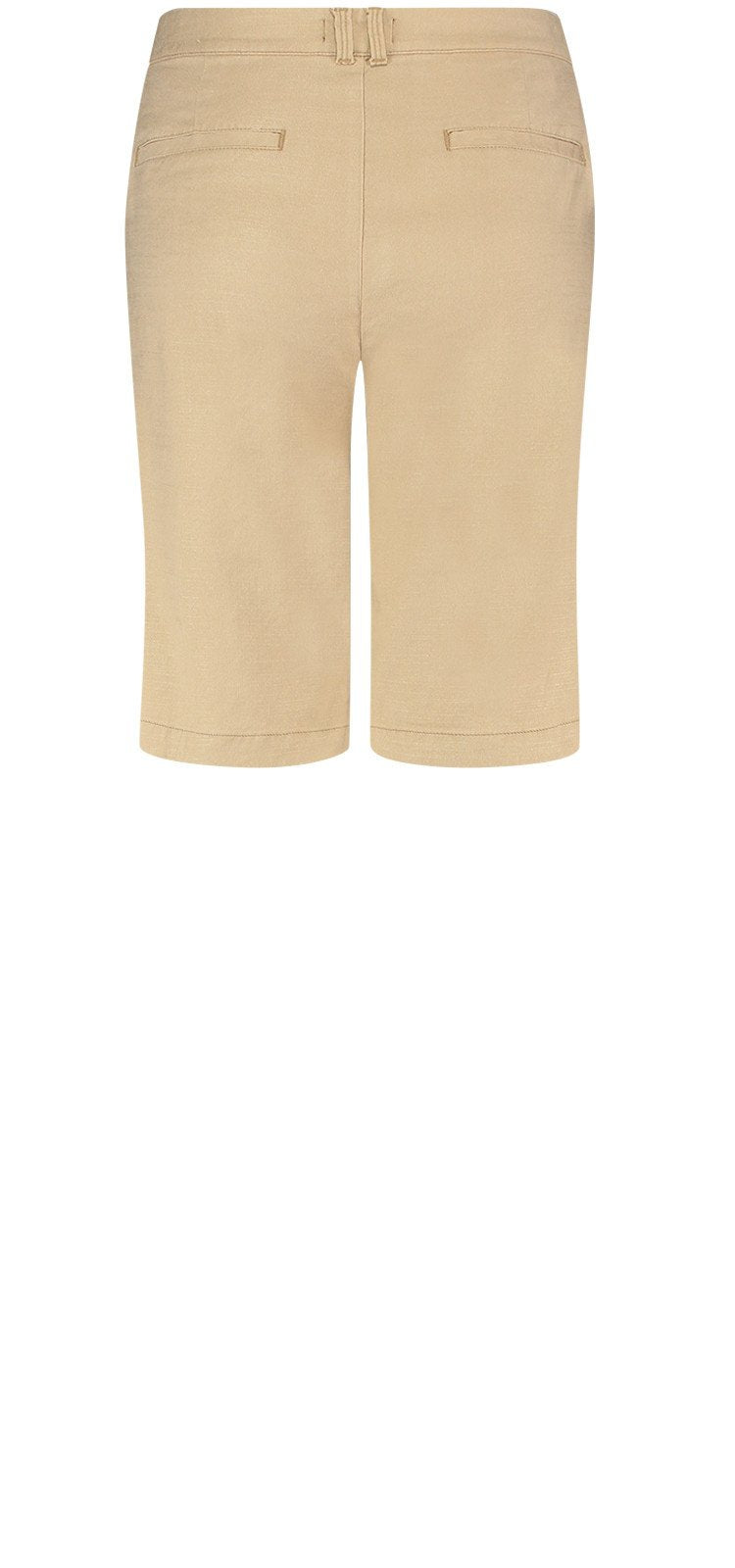 Relaxed Bermuda Short Beige Stretch Linnen | Warm Sand