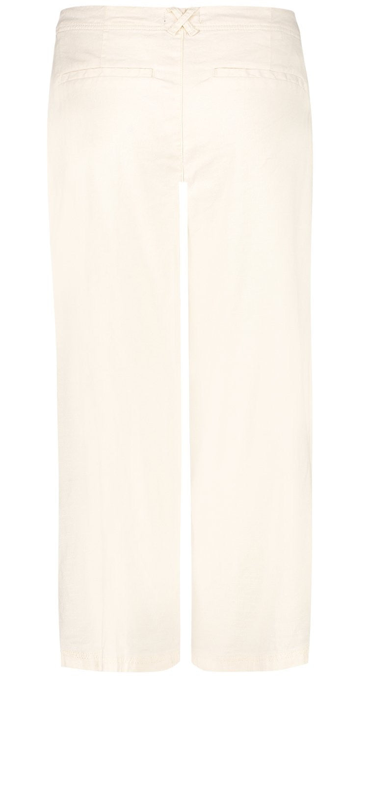 Wide Leg Crop Trouser Off-White Stretch Linnen | Vanilla