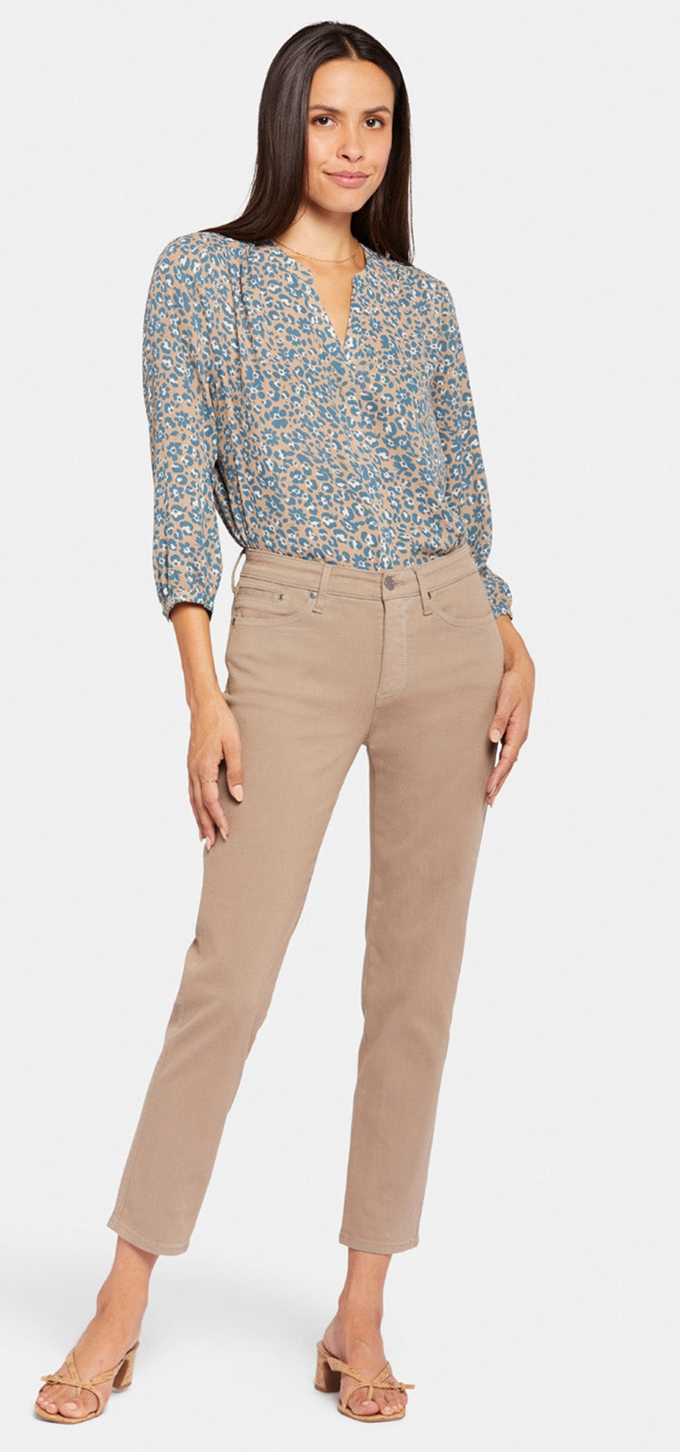 Stella Tapered Ankle Jeans Taupe | Saddle Wood