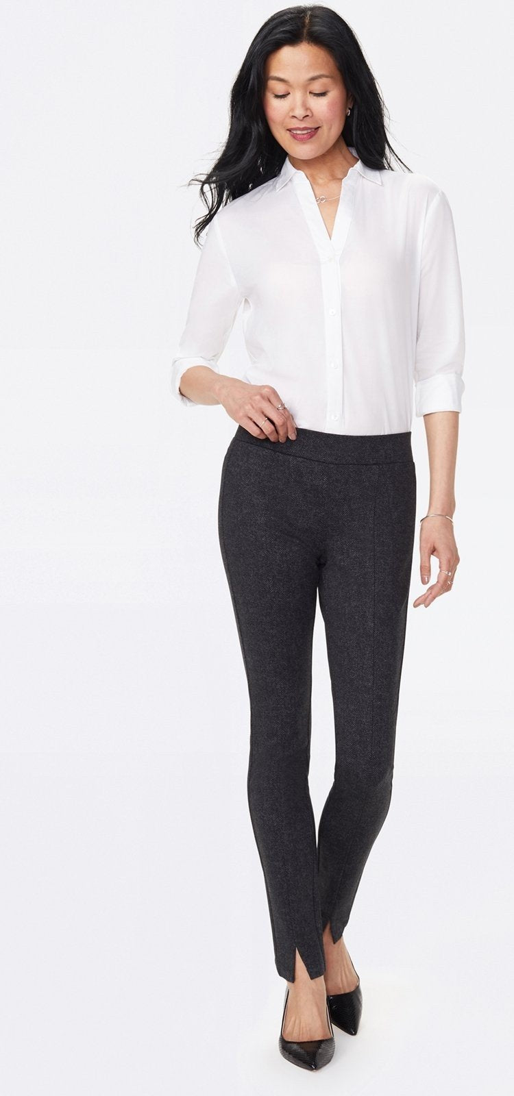 basic legging jeans jersey noir gris | herringbone heights