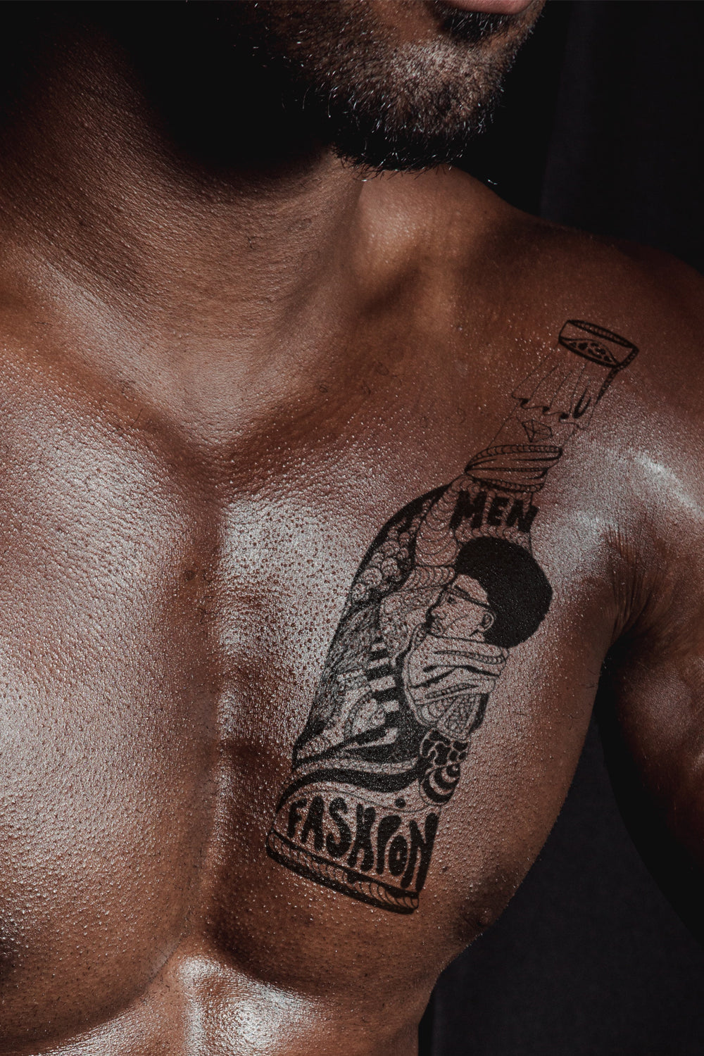 Black Man Chest Tattoo