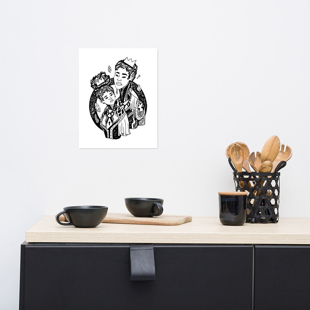 mother and daughter art print