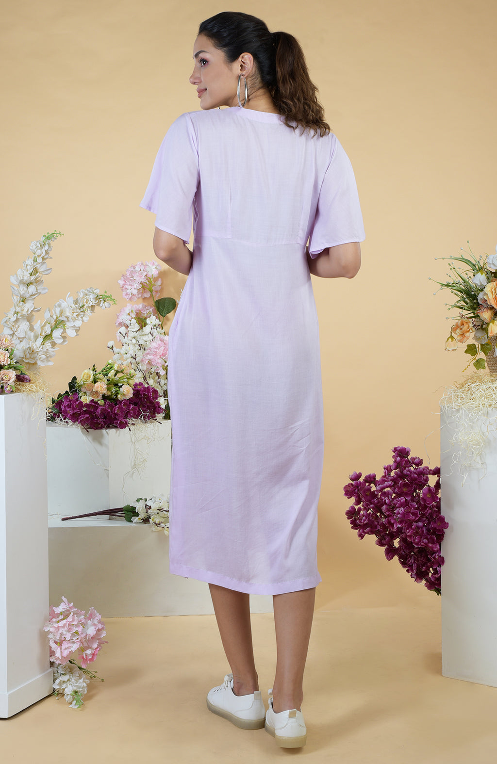 Pink Kani Art Flared Dress – Talking Threads