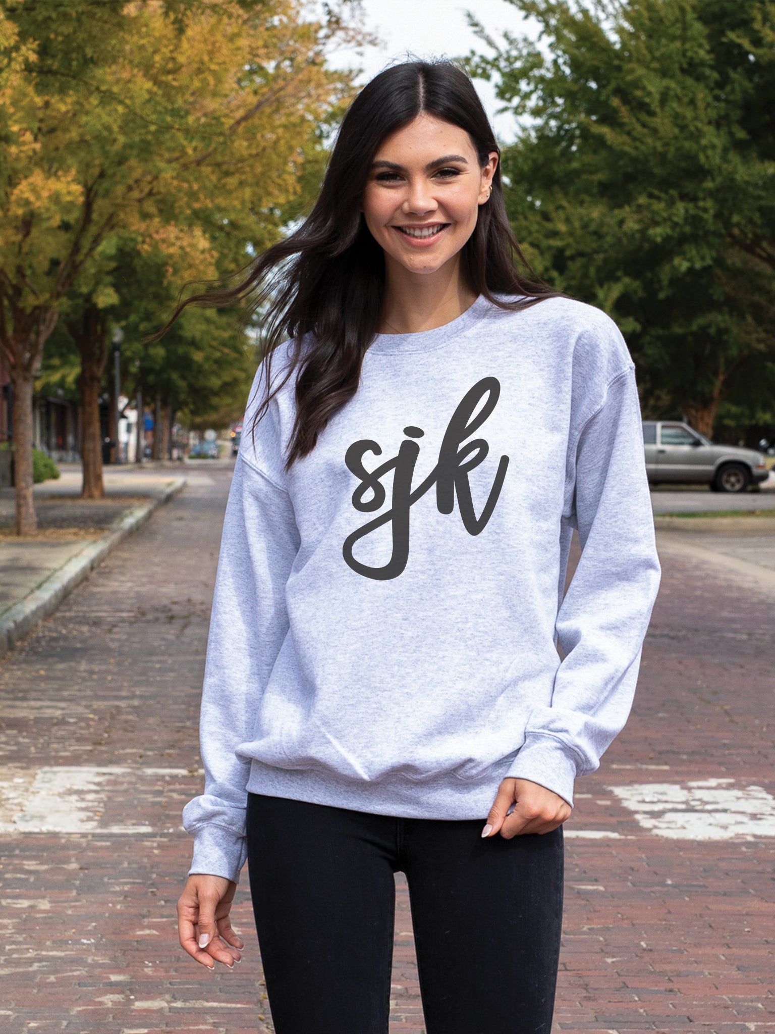 lotus Tablet snorkel Solid Color Monogram Sweatshirt- Grey – Initial Outfitters