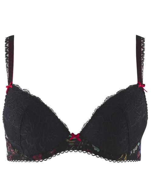 NEW DIANA RED/BLACK Underwired Push Up Bra size UK 30 C EUR 65C