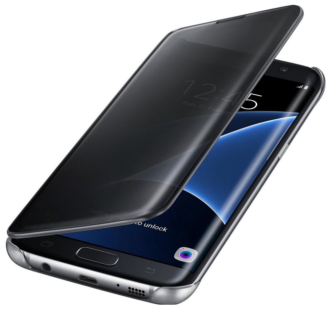 sticker schroot het internet Galaxy S7 Edge Clear View Cover Hoesje - Zwart – Mixon.nl