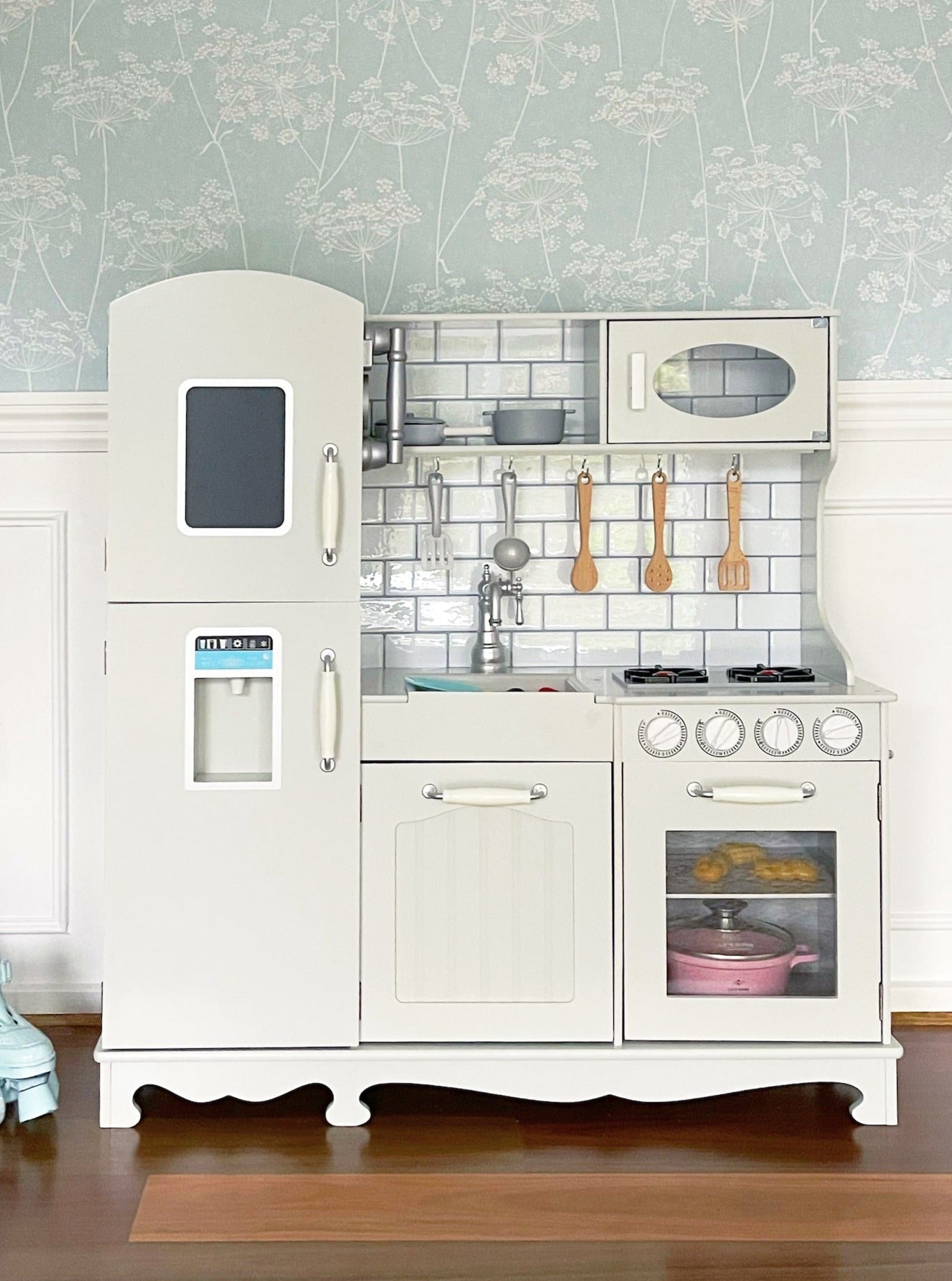 wooden play kitchen white