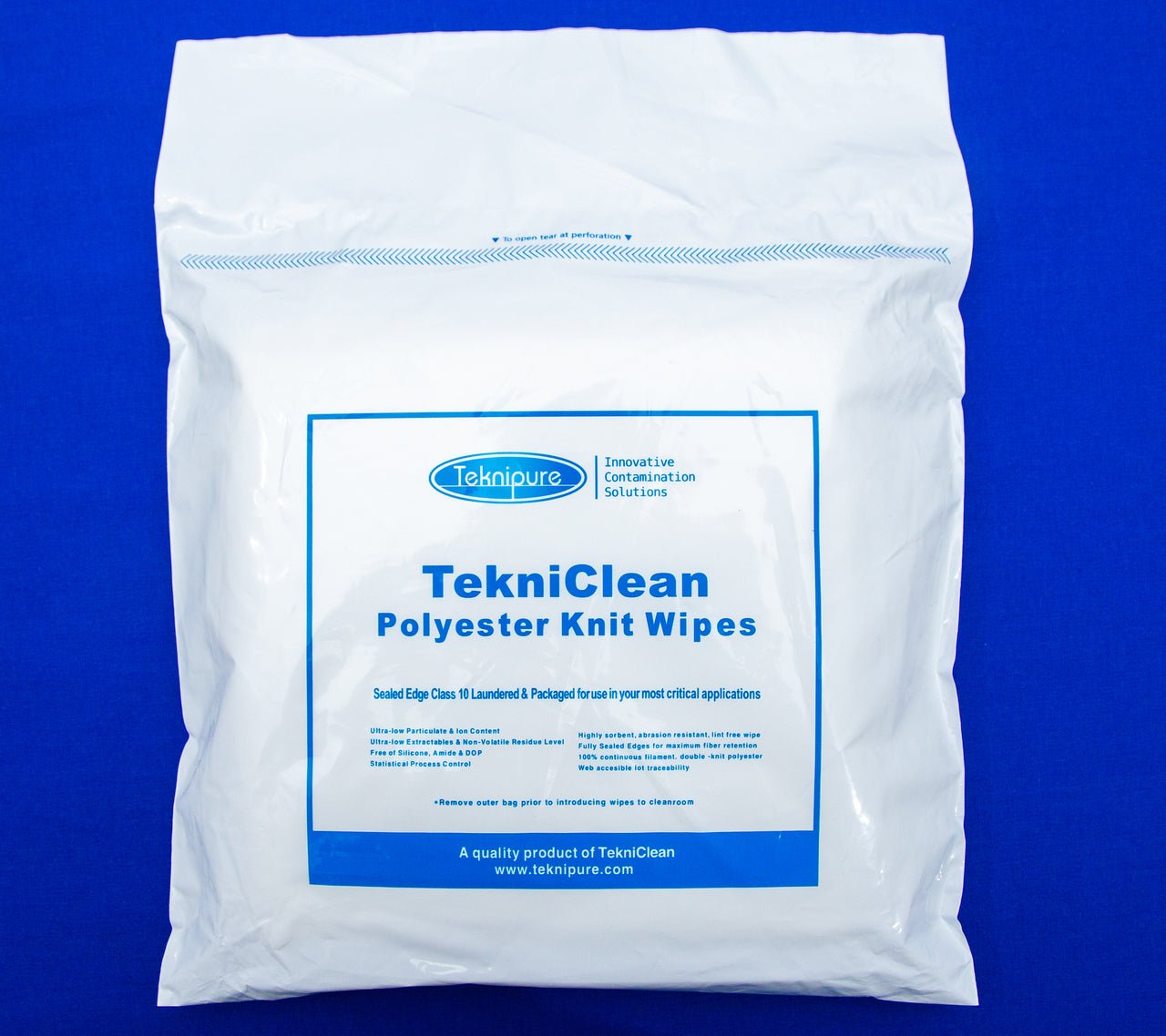 Teknipure TC2PU1-99, Tekniclean Polyester Knit Wiper, 9 in X 9 in, Case of 1000