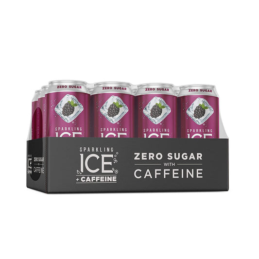 Sparkling Ice +Caffeine Zero Sugar Flavored Sparkling Water, Blue Raspberry  Sparkling Water, 16 Fl Oz Can 