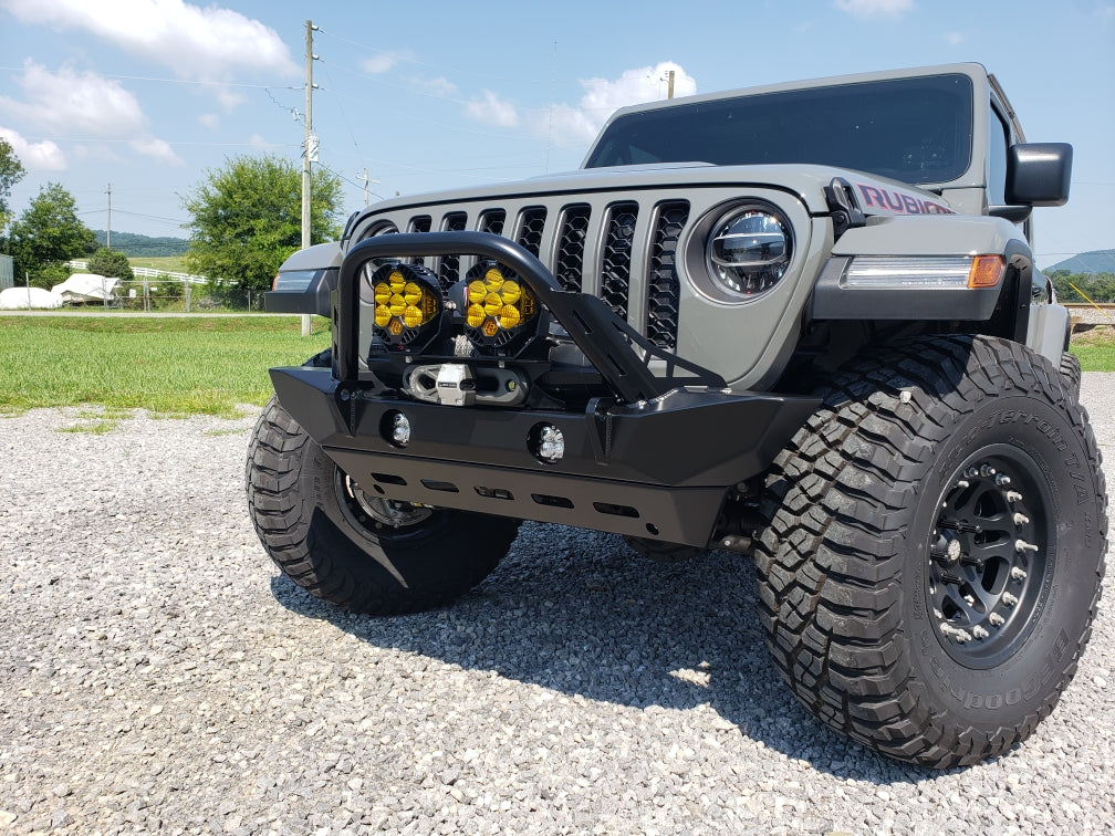 JK / JL / JT Crawler Series Front Winch Bumper With Hoop - CavFab