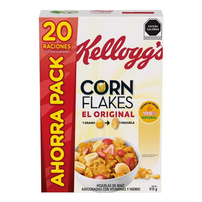 Kellogg's® Corn Flakes Hojuelas de maíz adicionadas con vitaminas y hierro