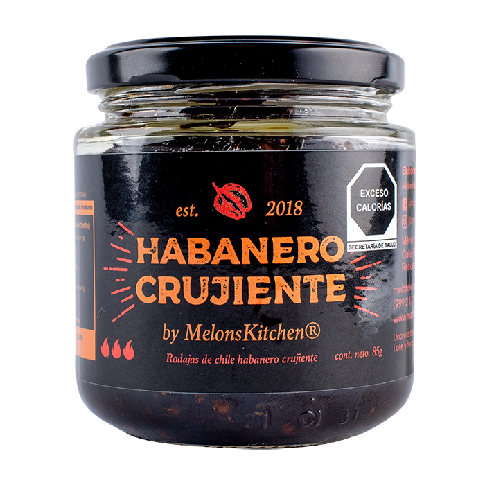 CHICHARRON DE CHILE HABANERO MELONS KITCHEN FRASCO 85 GR.