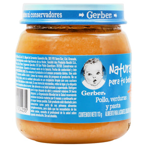 GERBER 2DA ETAPA VERDURAS C/POLLO Y PASTA FRASCO 113 GR.