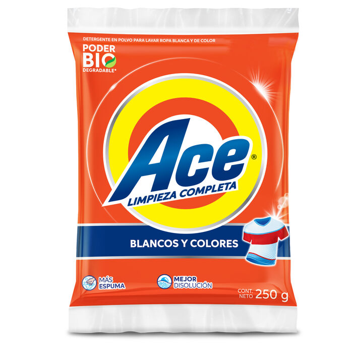 DETERGENTE POLVO ACE REGULAR. 250 GR.