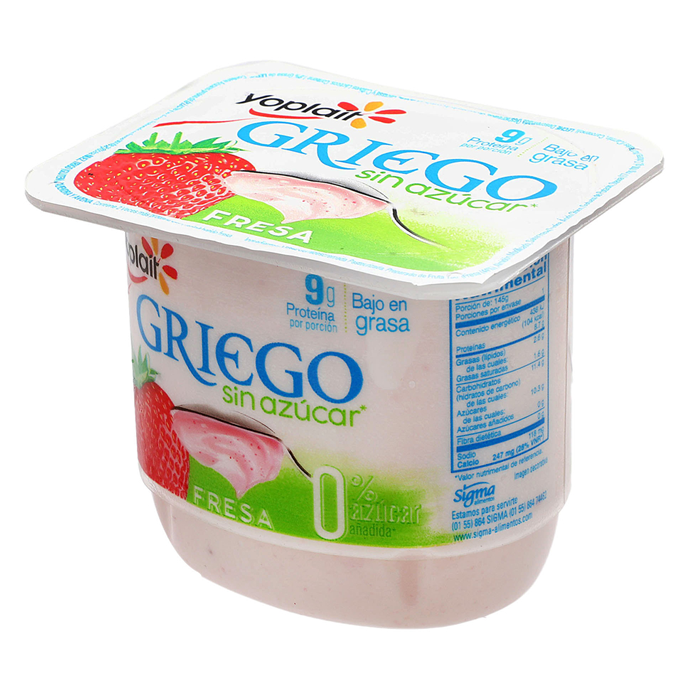 Yoghurt Yoplait Griego fresa bajo en grasa 145 g
