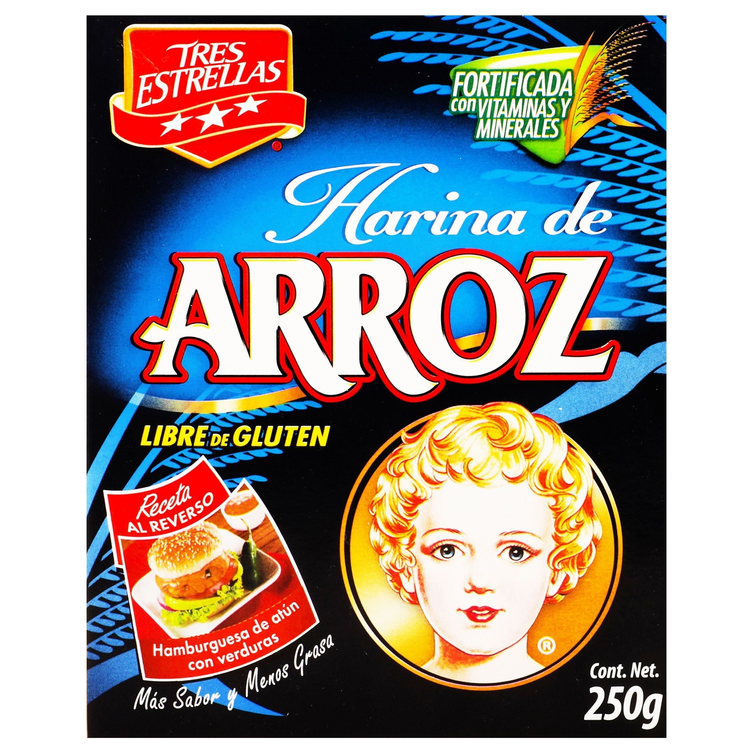 HARINA DE ARROZ TRES ESTRELLAS CAJA 250 GR.