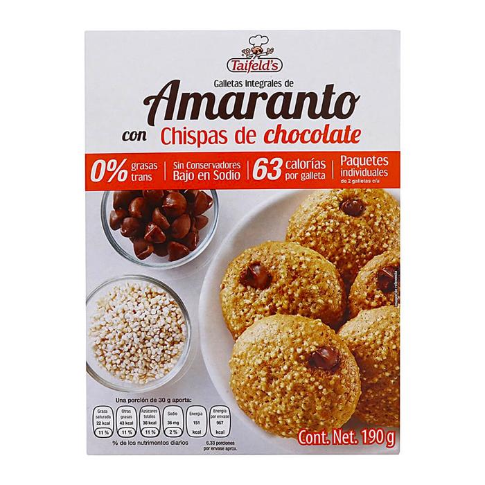 Galletas Integrales Amaranto Cchispas De Chocolate Taifelds 190 Gr 0878