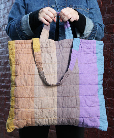 A rainbow quilted bag to make hauling around your stuff more fun ...