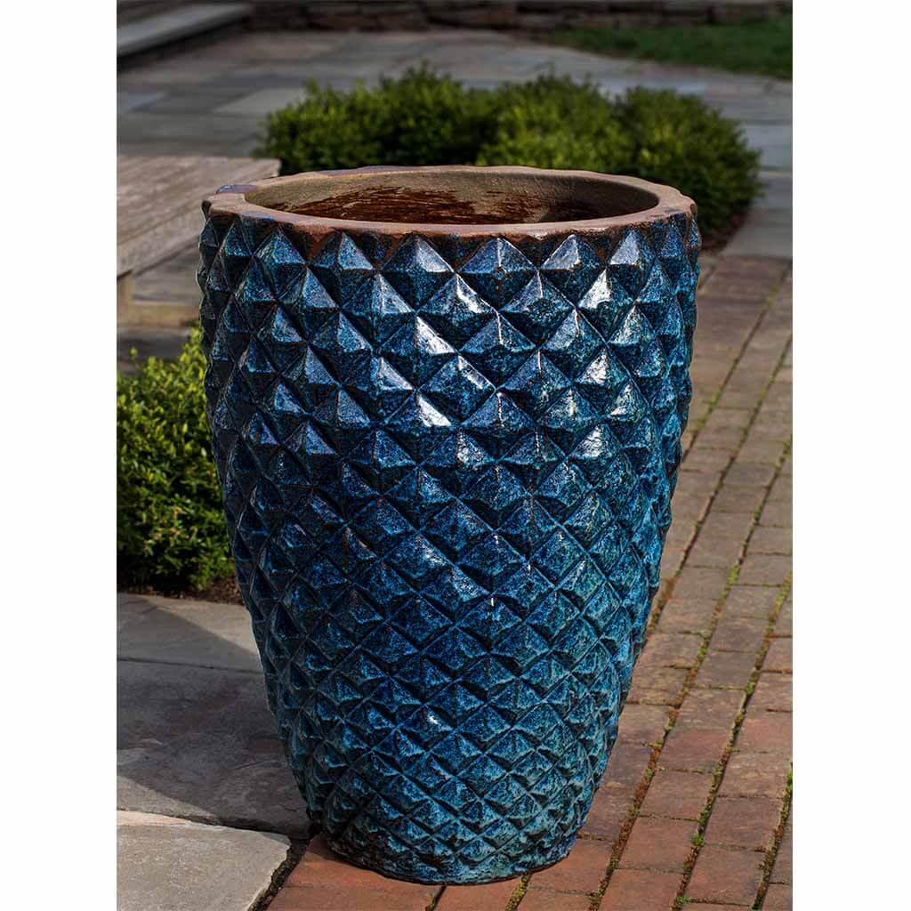 Hyphen Tall Glazed Ceramic Planters Blue