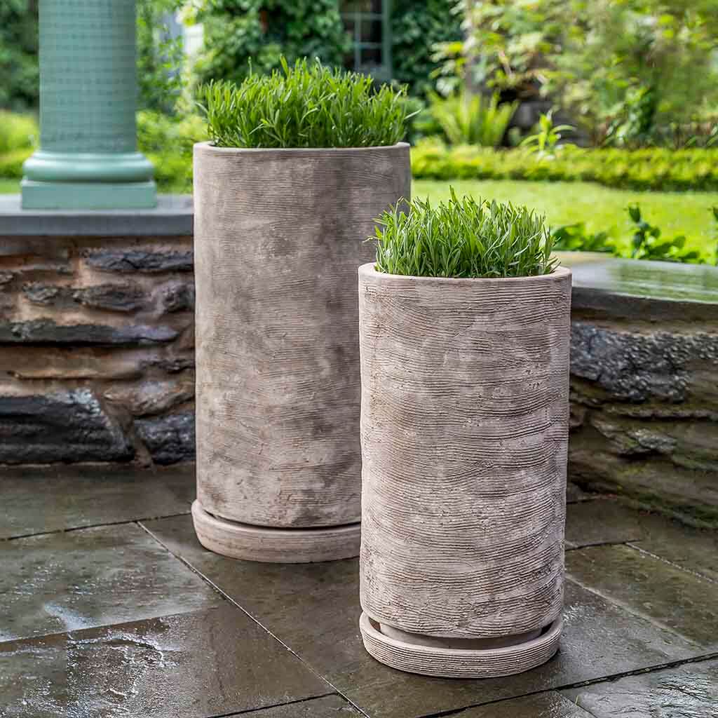 Madera Tall Planters  Tall Ribbed Pottery Planters