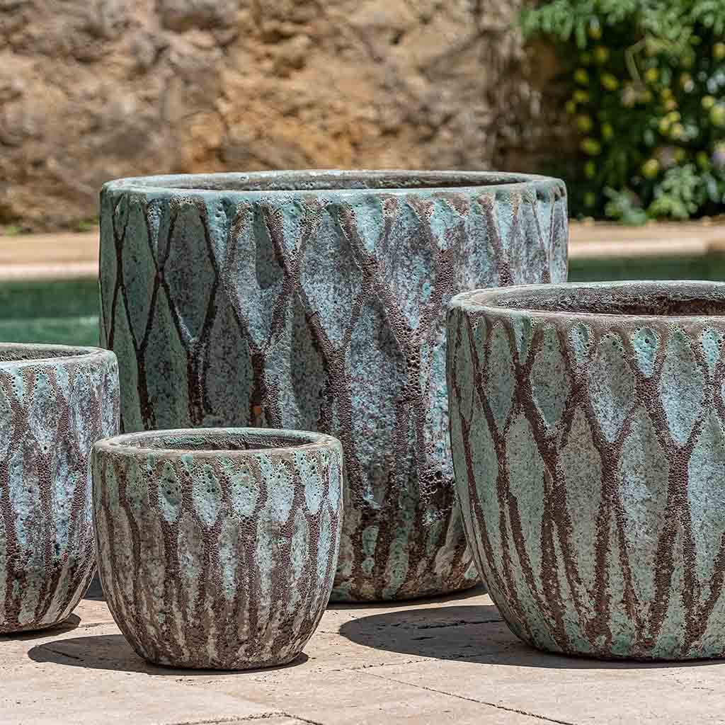 Paraiso Ceramic Planters Verdigris Green