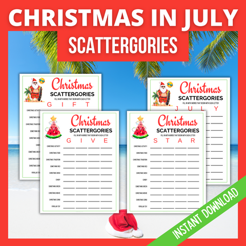 Christmas in July Scattergories