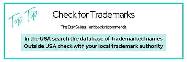 Check US Trademark for Etsy Shop Names