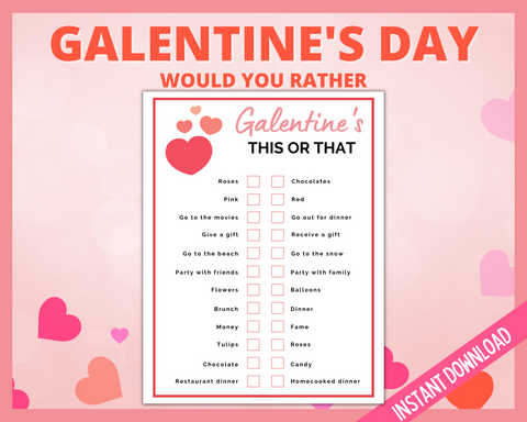 Galentines Day This or That Game