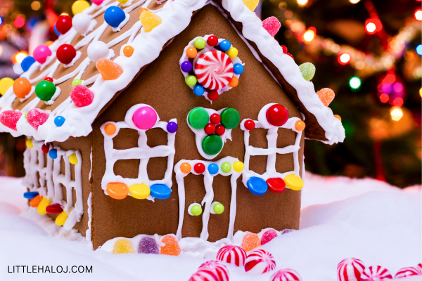 Gingerbread house decorated