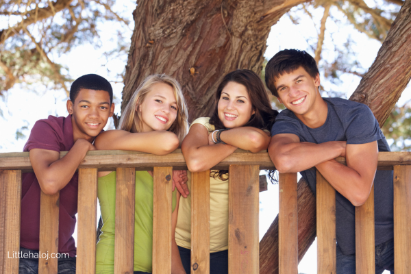 Happy positive teenagers