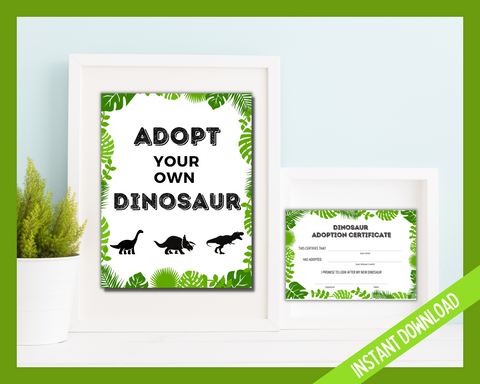 Pin the Tail on the Dinosaur Printable Birthday (Instant Download