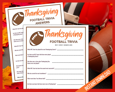 Thanksgiving Football Trivia