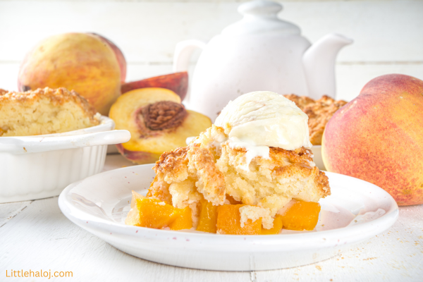 Peach Cobbler on a plate