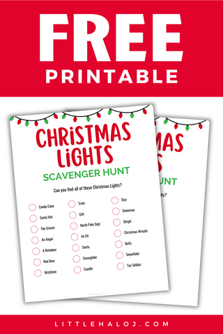 Free Printable Christmas Lights Scavenger Hunt