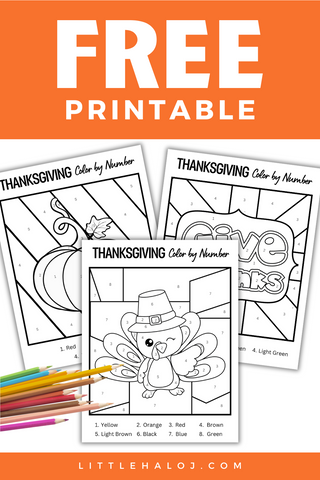 Free Thanksgiving Color By Number Printable