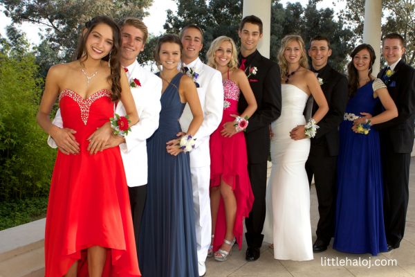 Students dressed for prom