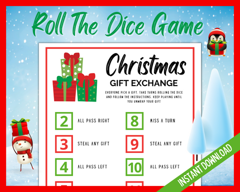 Christmas Gift Exchange Dice game