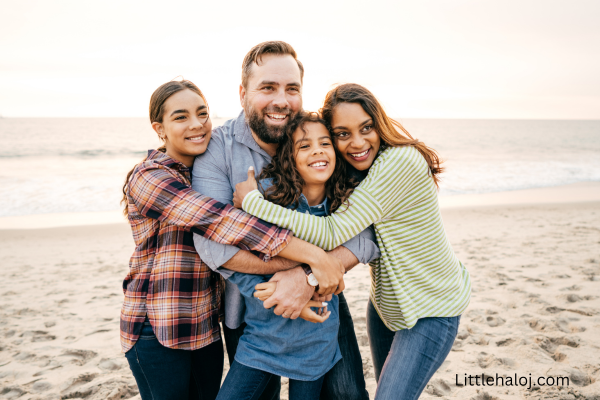 Teen with Family on Beach