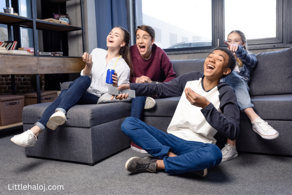 Group of teens laughing