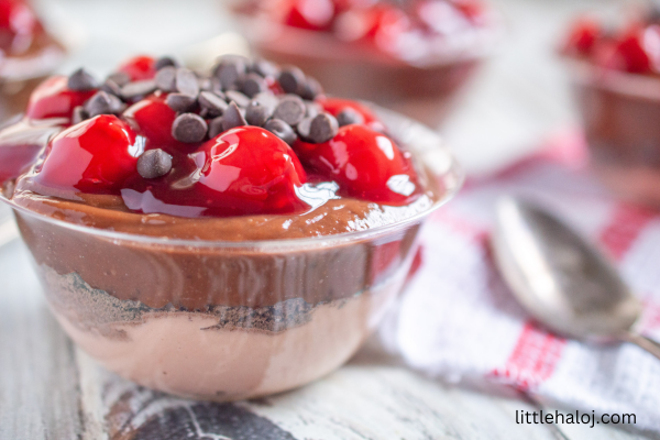 Black forest cheesecake cups