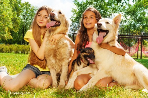 teens with pet dogs