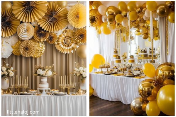 Wonderful brown beige Decoration  Gold party decorations, Birthday party  theme decorations, Gold birthday decorations