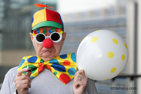 Sad birthday clown