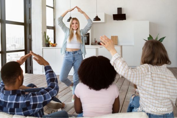 Teen acting out charades