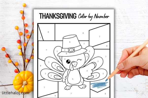 Thanksgiving color by number