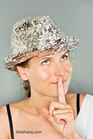 Teen with tin foil hat on