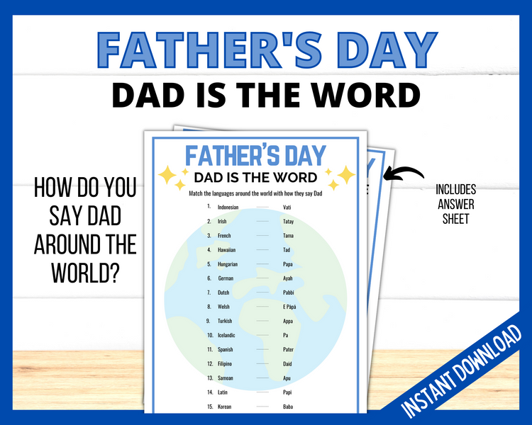 Father's Day Feud Printable Game Fun Family Activity for -  Portugal