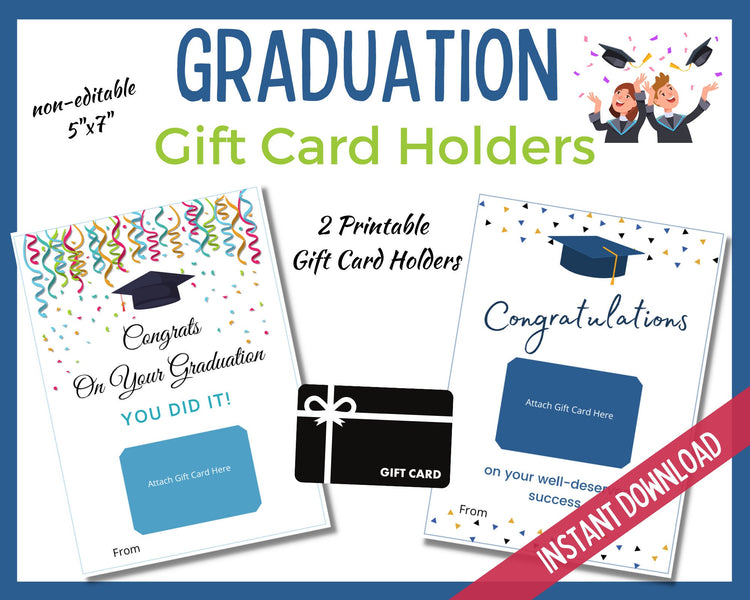 Graduation Gift Card Holders - Blue