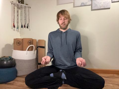 Kubera Mudra in Seated Meditation Pose for Asivana Yoga Mudra Catalog by Jack Utermoehl